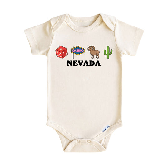 Nevada Baby Onesie ®, Las Vegas Baby Bodysuit for Boys Girls