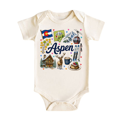 Aspen Colorado Baby Bodysuit for Boys Girls