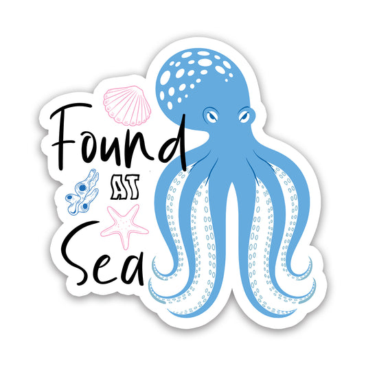 Found At Sea Blue Octopus Nautical Sticker