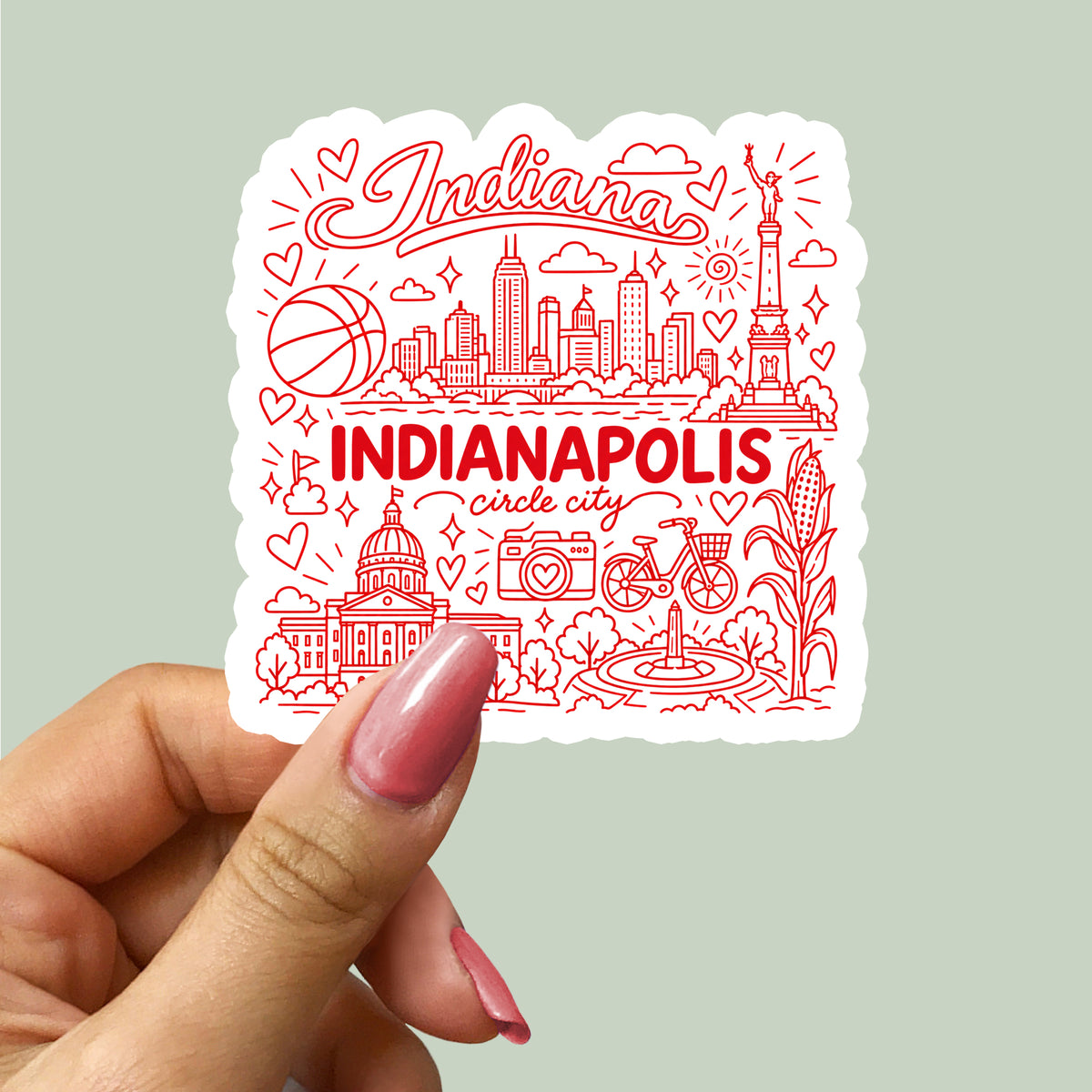 Indianapolis Indiana Illustration Sticker