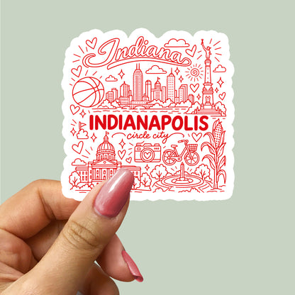 Indianapolis Indiana Illustration Sticker