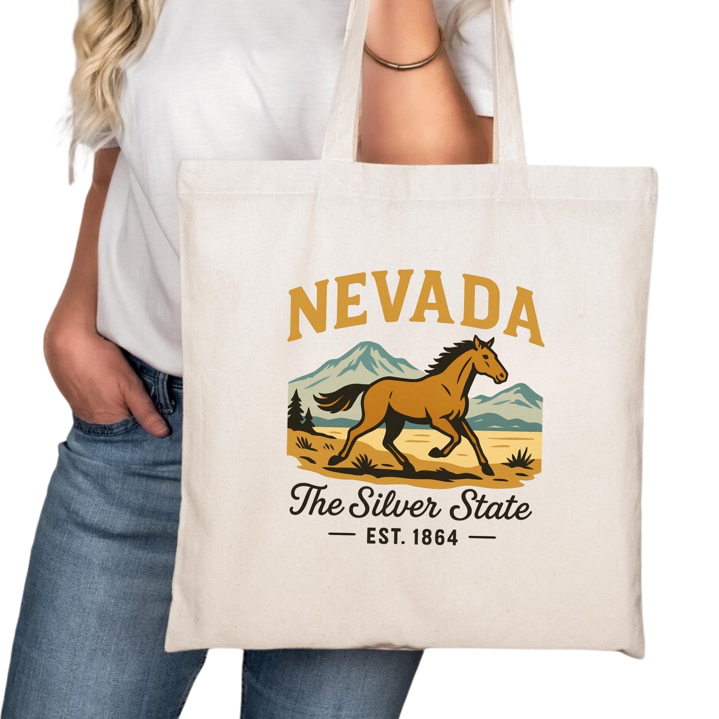 Nevada Tote Bag, Las Vegas Henderson Reno Travel Market Bag