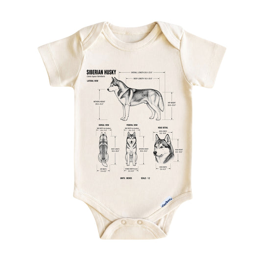 Siberian Husky Baby ONESIE ®, Husky Dog Baby Bodysuit for Boys Girls