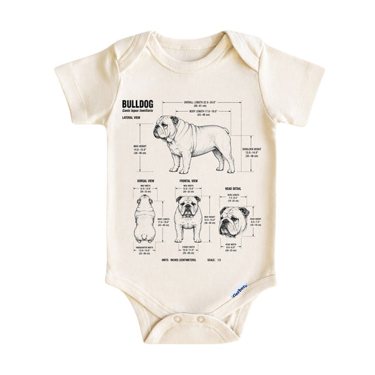 Bulldog Baby ONESIE ®, Bulldog Dog Baby Bodysuit for Boys Girls