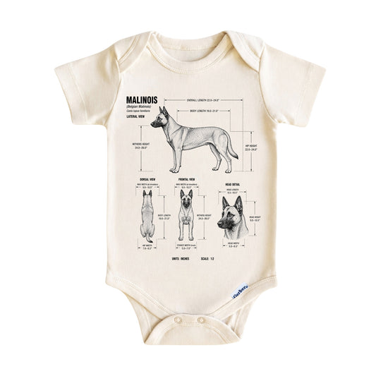Malinois Baby ONESIE ®, Malinois Dog Baby Bodysuit for Boys Girls