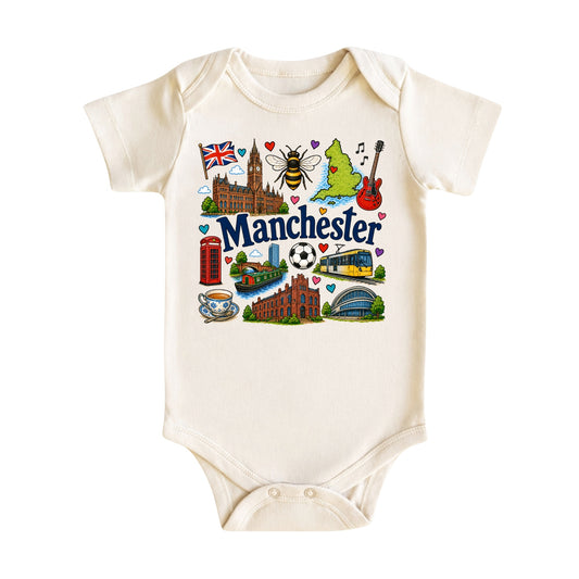 Manchester Baby Bodysuit for Boys Girls