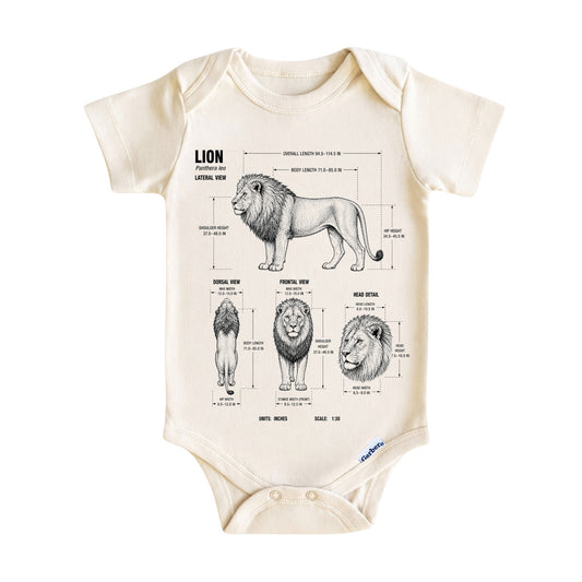 Lion Baby ONESIE ®, Wild Animals Baby Bodysuit for Boys Girls