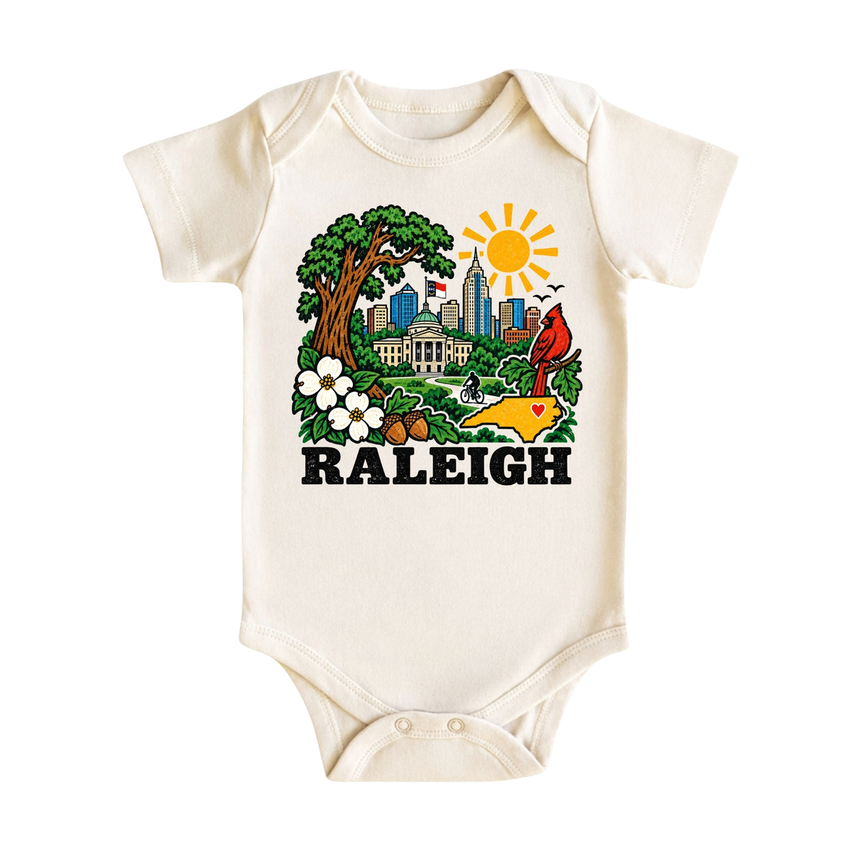 Raleigh North Carolina Baby Bodysuit