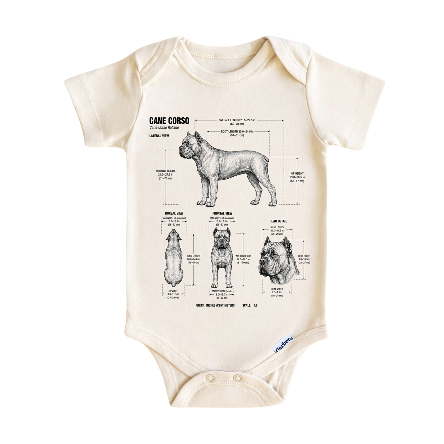 Cane Corso Baby ONESIE ®, Cane Corso Dog Baby Bodysuit for Boys Girls