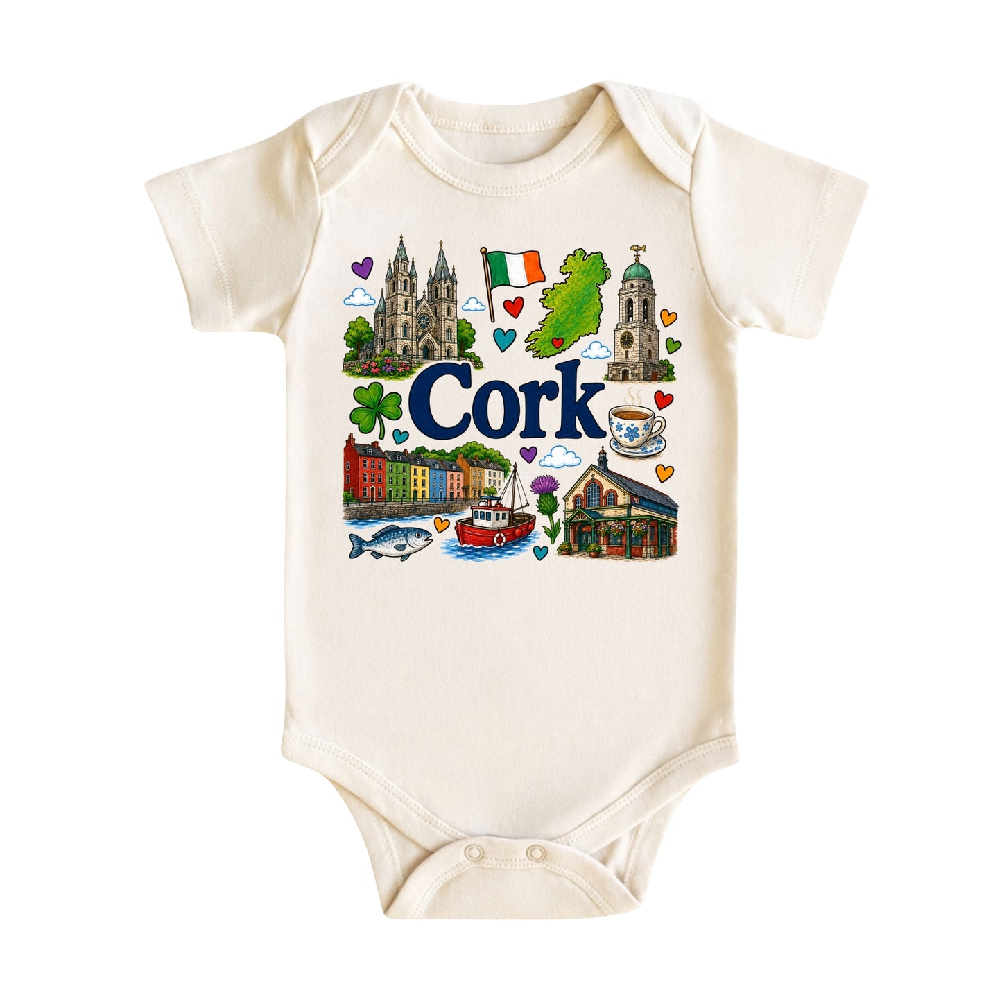 Cork Baby Bodysuit for Boys Girls