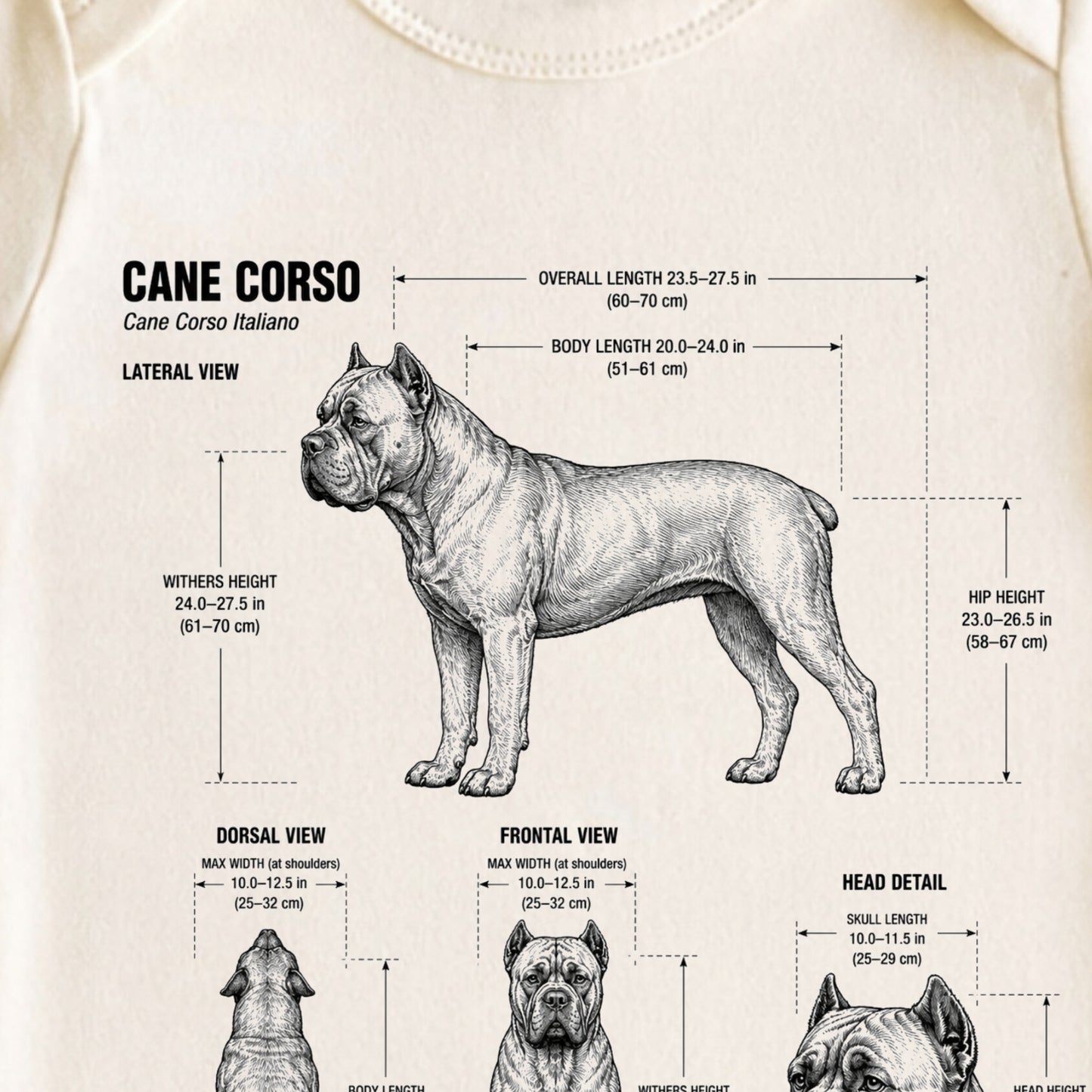 Cane Corso Baby ONESIE ®, Cane Corso Dog Baby Bodysuit for Boys Girls