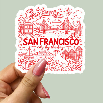 San Francisco City Symbols Sticker