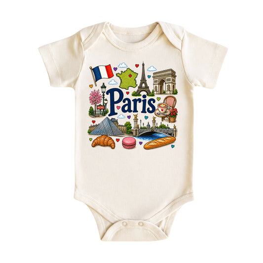 Paris Baby Bodysuit for Boys Girls