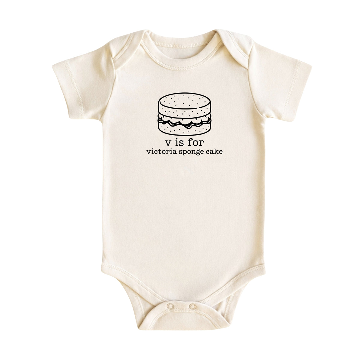 V Is for Victoria Sponge Cake Baby Bodysuit