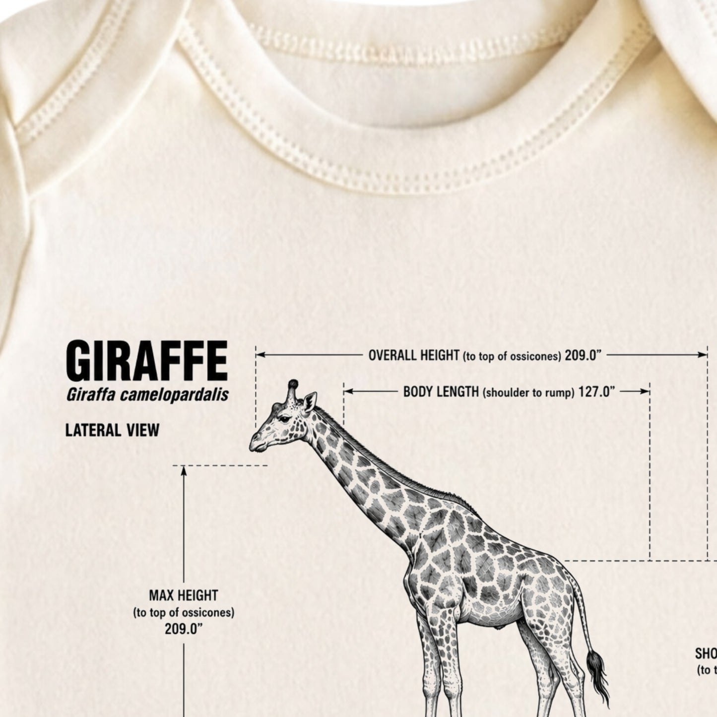 Giraffe Blueprint ONESIE ®, Baby Bodysuit for Boys Girls