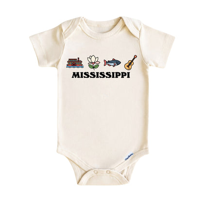 Mississippi Baby Onesie ®, Magnolia State Baby Bodysuit for Boys Girls