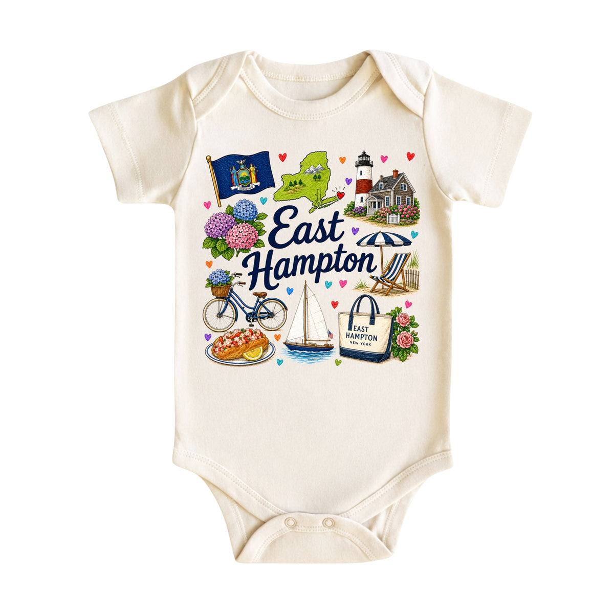 East Hampton New York Baby Bodysuit for Boys Girls