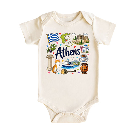 Athens Baby Bodysuit for Boys Girls