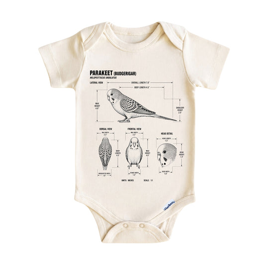Parakeet Blueprint ONESIE ®, Baby Bodysuit for Boys Girls