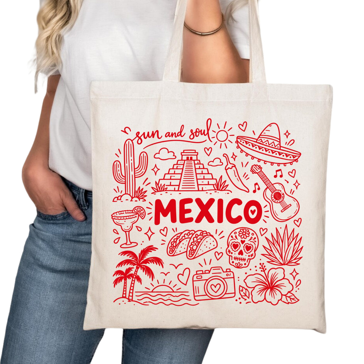 Mexico Symbols Tote Bag