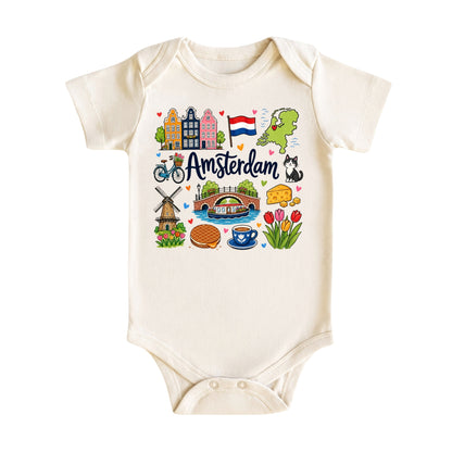 Amsterdam Baby Bodysuit for Boys Girls