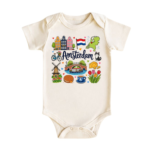 Amsterdam Baby Bodysuit for Boys Girls