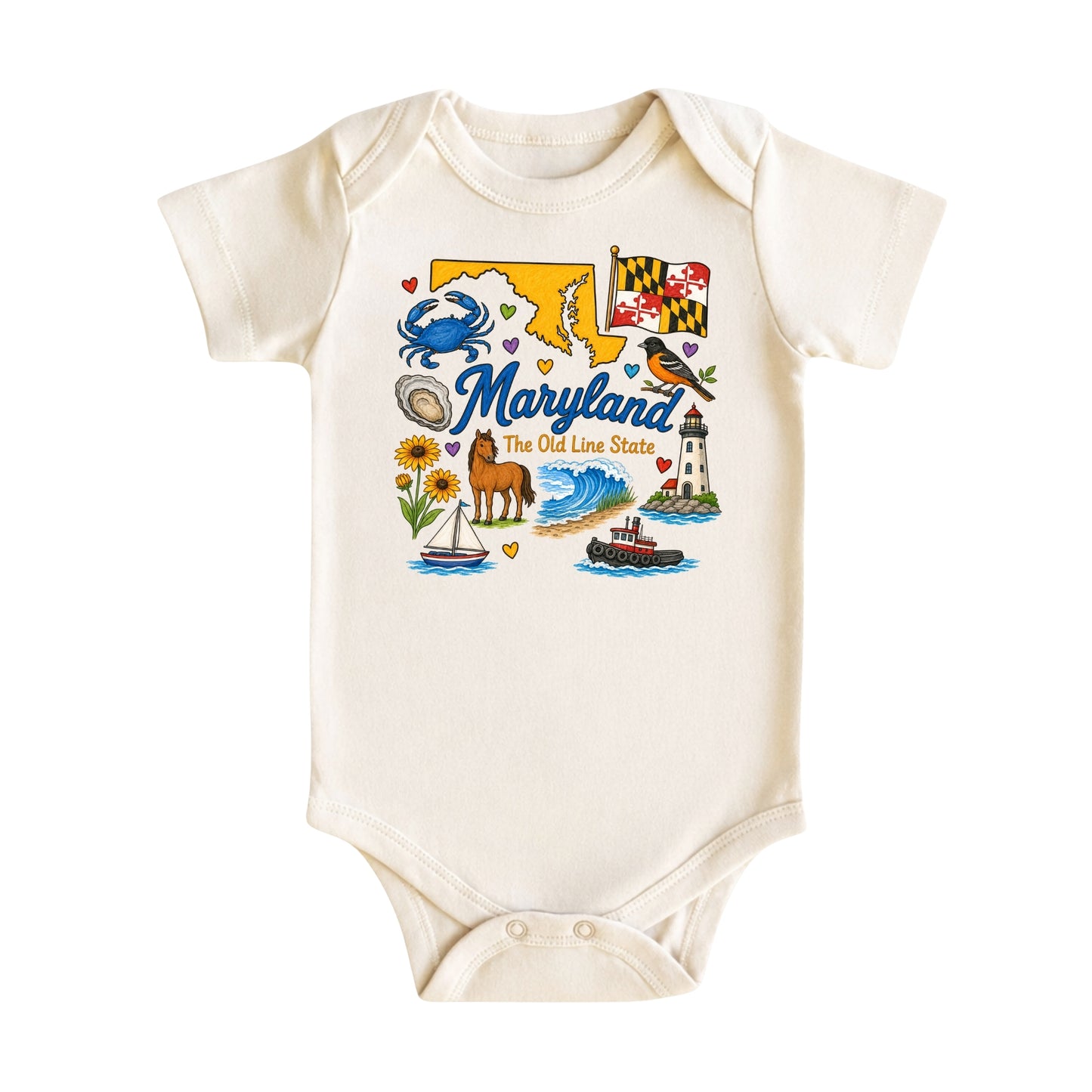 Maryland Baby Bodysuit for Boys Girls