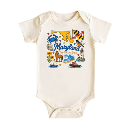 Maryland Baby Bodysuit for Boys Girls