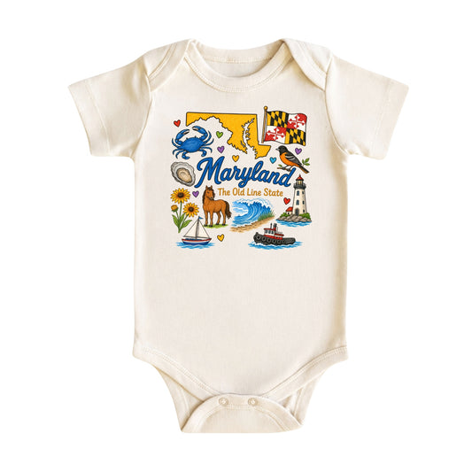 Maryland Baby Bodysuit for Boys Girls