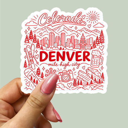 Denver Colorado Illustration Sticker