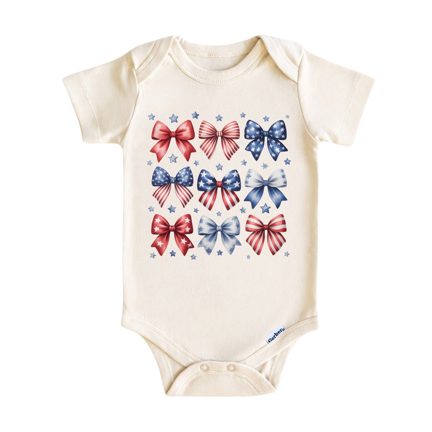 American Flag Bows Patriotic Baby ONESIE®