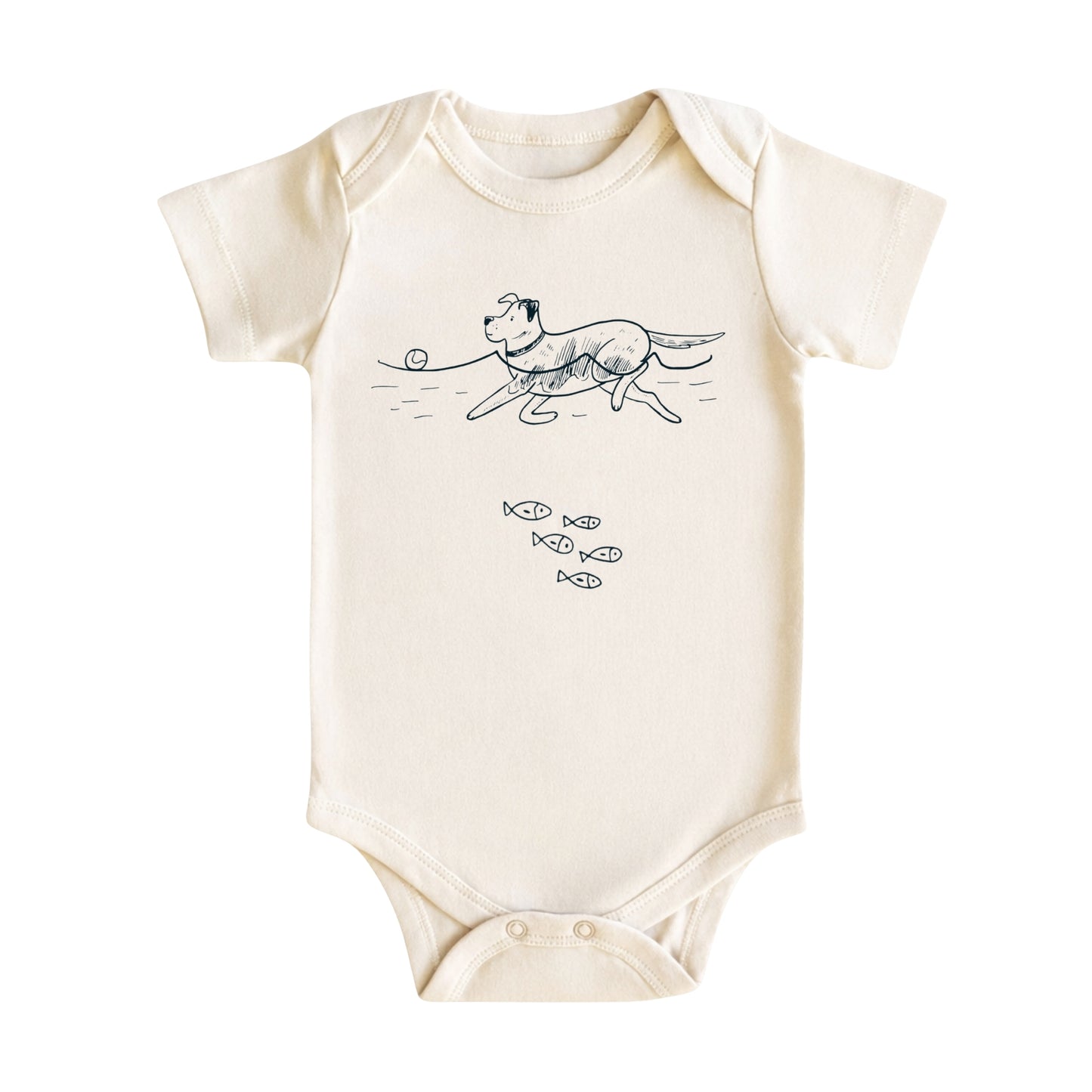 Dog Playing Fetch Baby Bodysuit