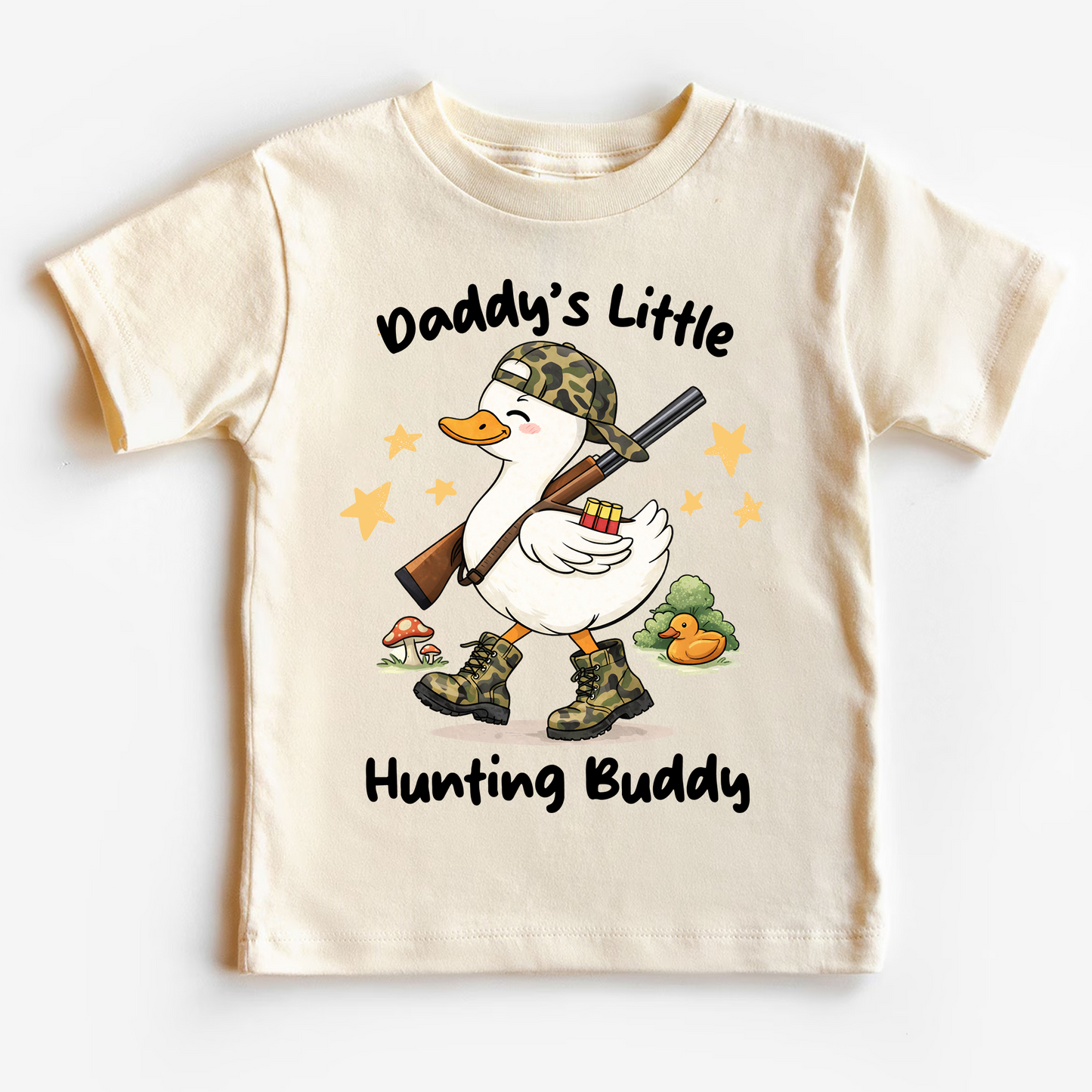 Daddy's Little Hunting Buddy - Camo Goose Kids T-Shirt