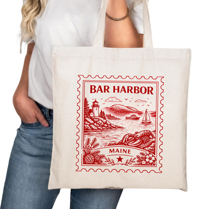 Bar Harbor Maine Postage Stamp Tote Bag