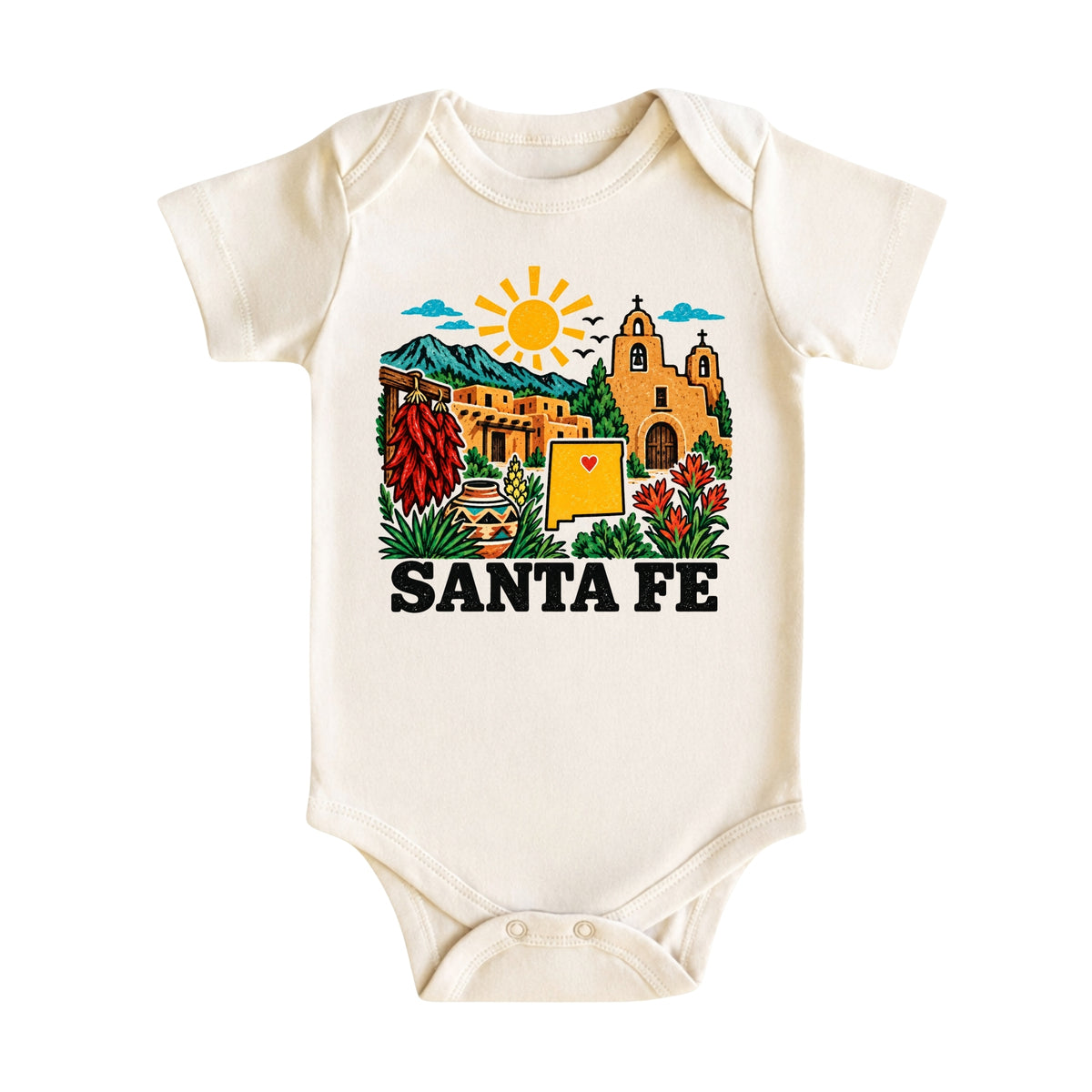 Santa Fe New Mexico Baby Bodysuit
