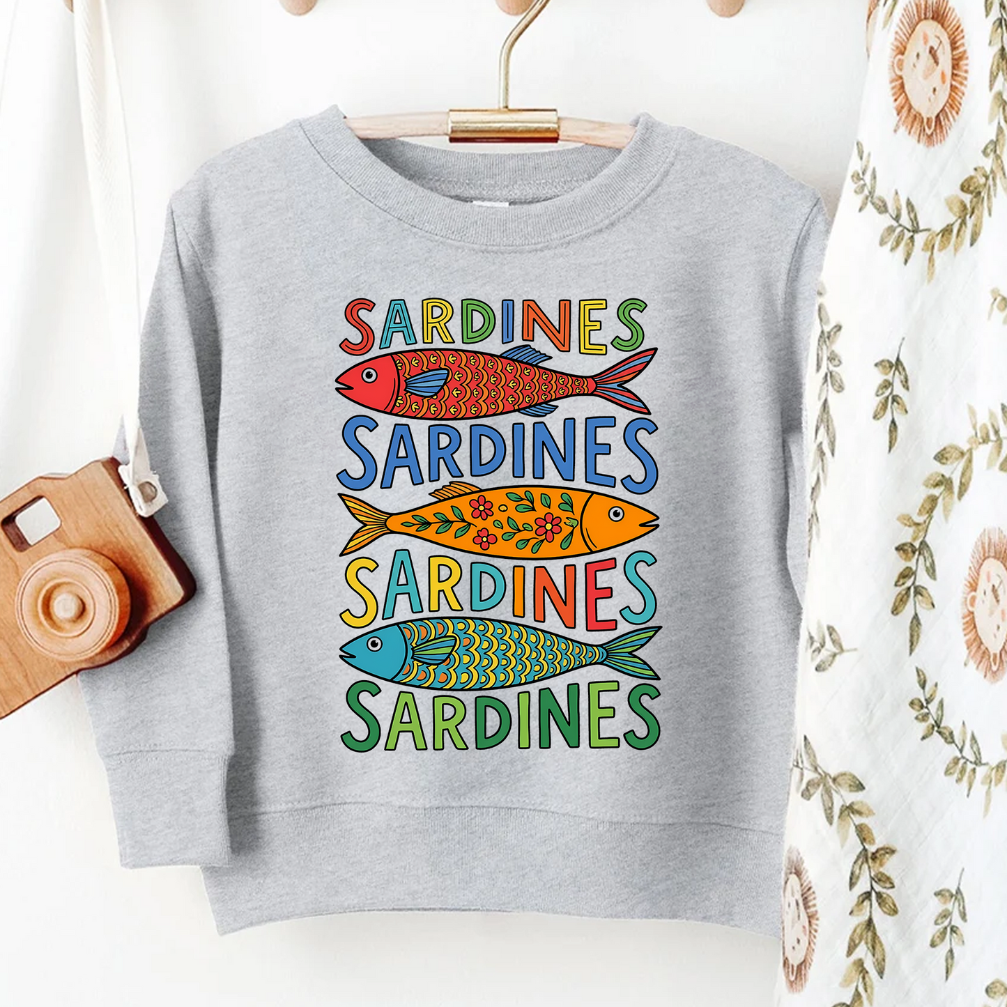Colorful Sardines Pattern Kids Graphic T-Shirt
