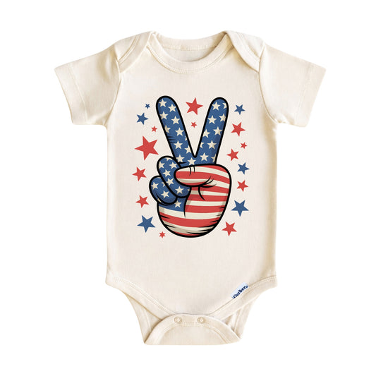 American Flag Peace Sign Baby ONESIE®