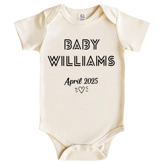 Custom Baby Announcement Bodysuit