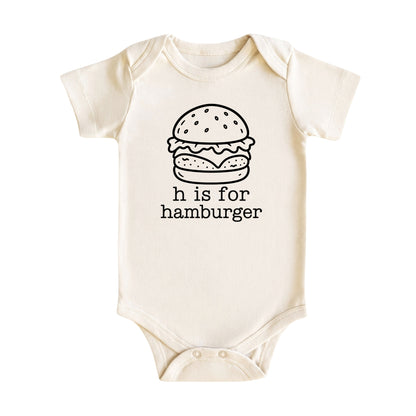 H is for Hamburger Baby Bodysuit