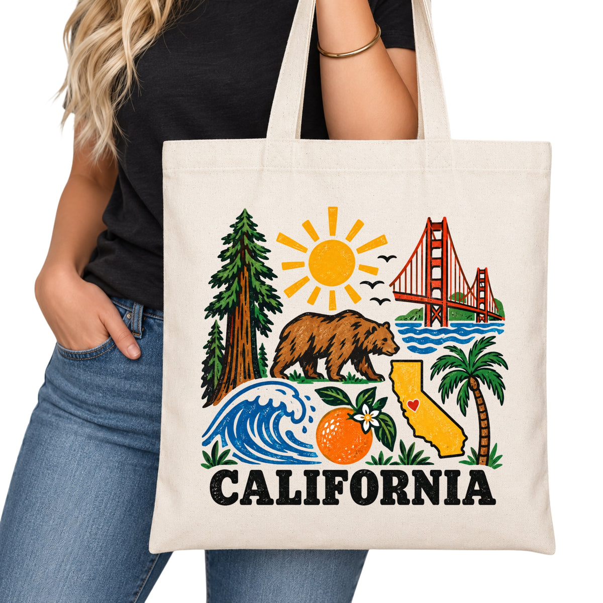 California Symbols Tote Bag