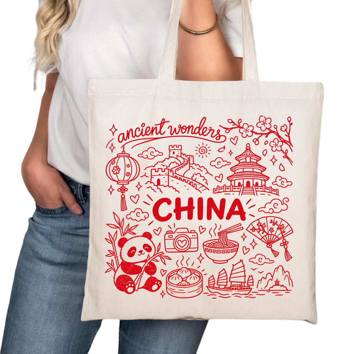 China Symbols Tote Bag