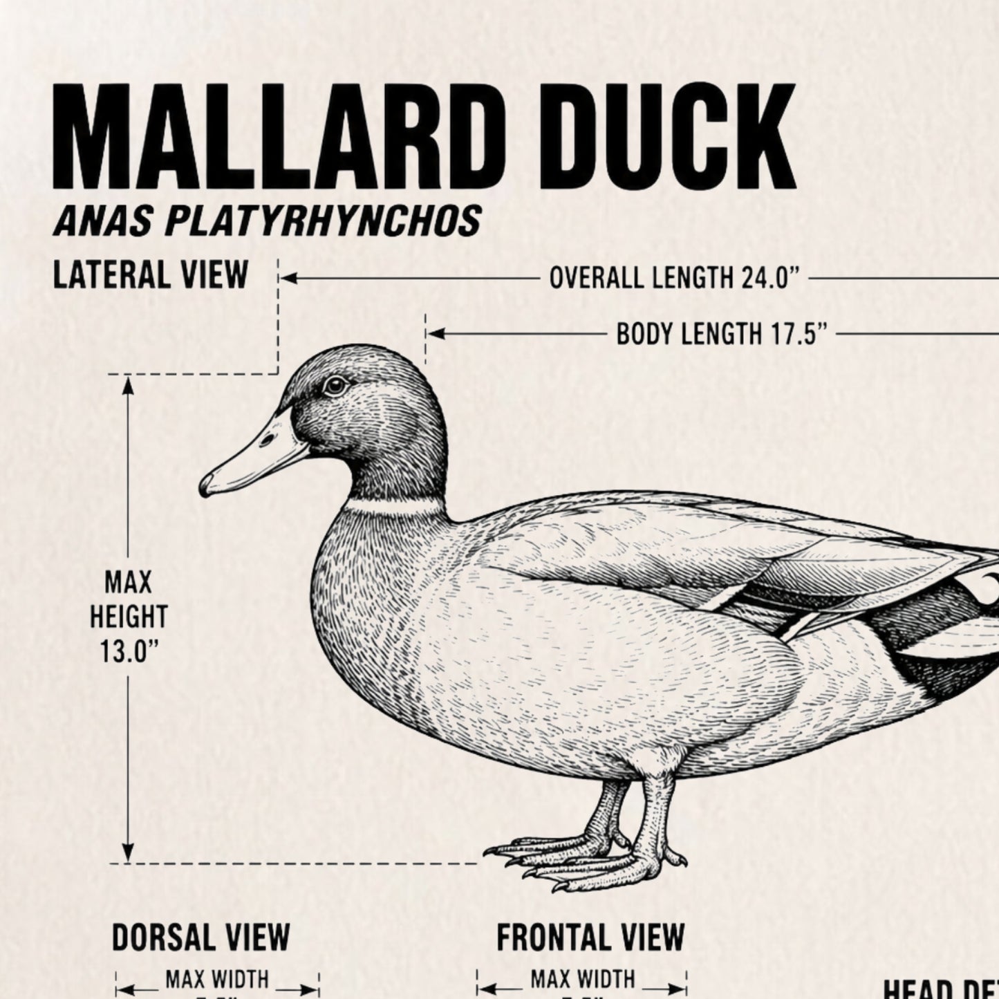 Mallard Duck Blueprint ONESIE ®, Baby Bodysuit for Boys Girls