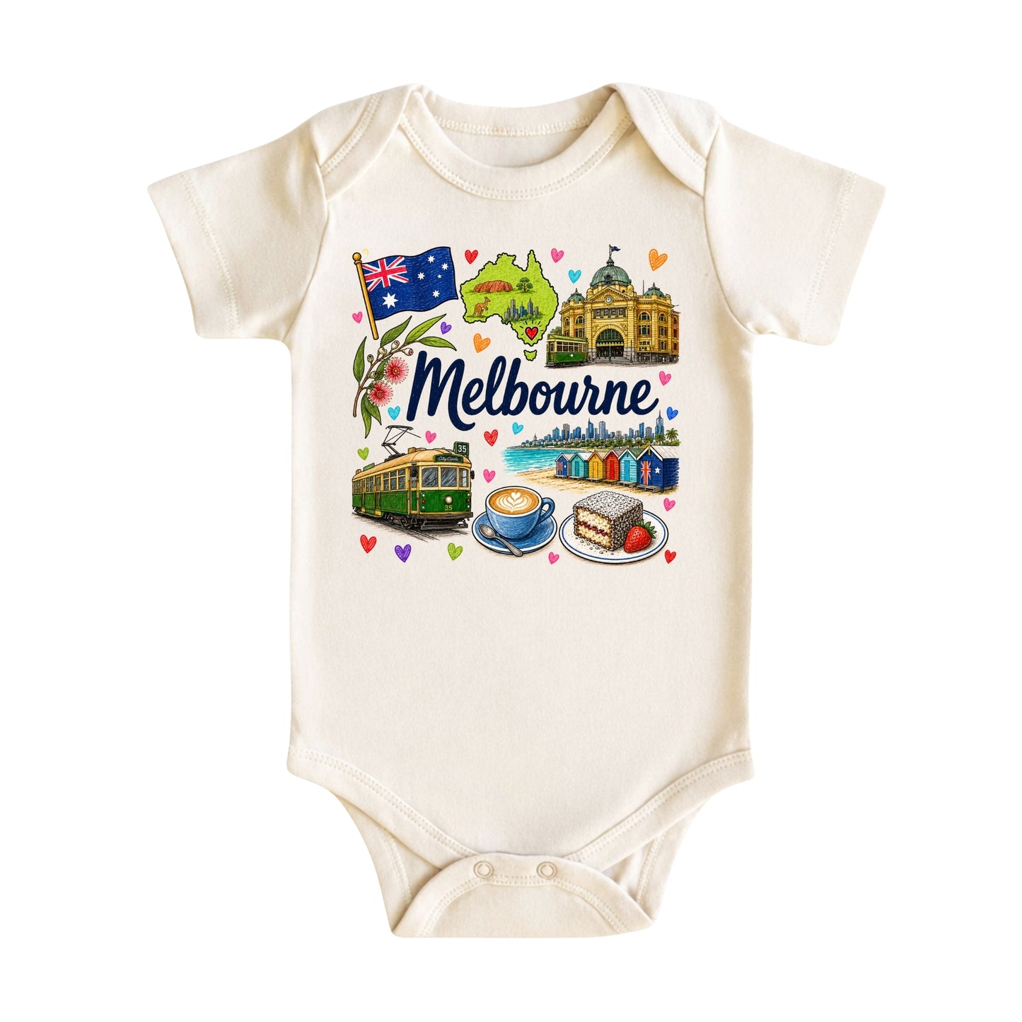Melbourne Baby Bodysuit for Boys Girls