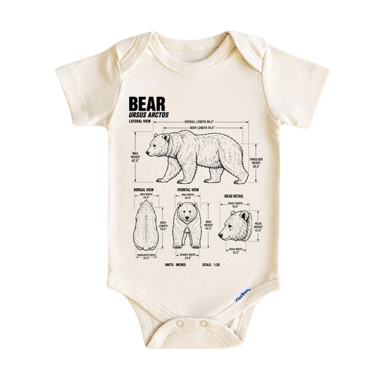 Bear Blueprint ONESIE ®, Baby Bodysuit for Boys Girls