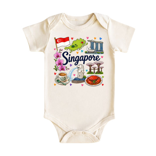 Singapore Baby Bodysuit for Boys Girls