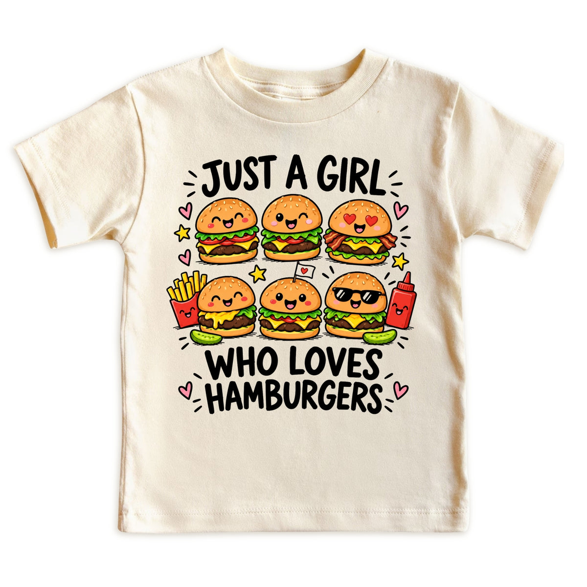 Just a Girl Who Loves Hamburgers Kids T-Shirt