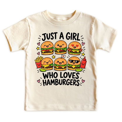 Just a Girl Who Loves Hamburgers Kids T-Shirt