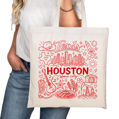 Houston Symbols Tote Bag
