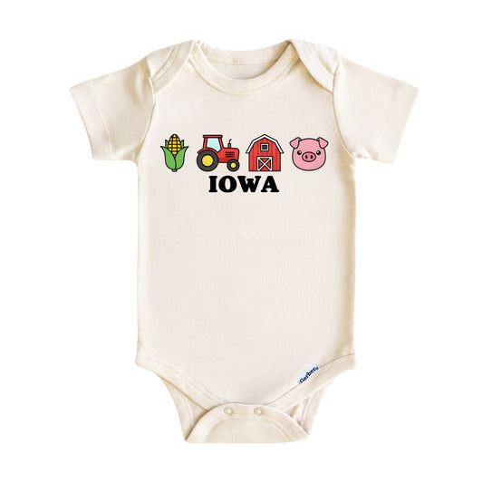 Iowa Baby Onesie ®, Hawkeye State Baby Bodysuit for Boys Girls