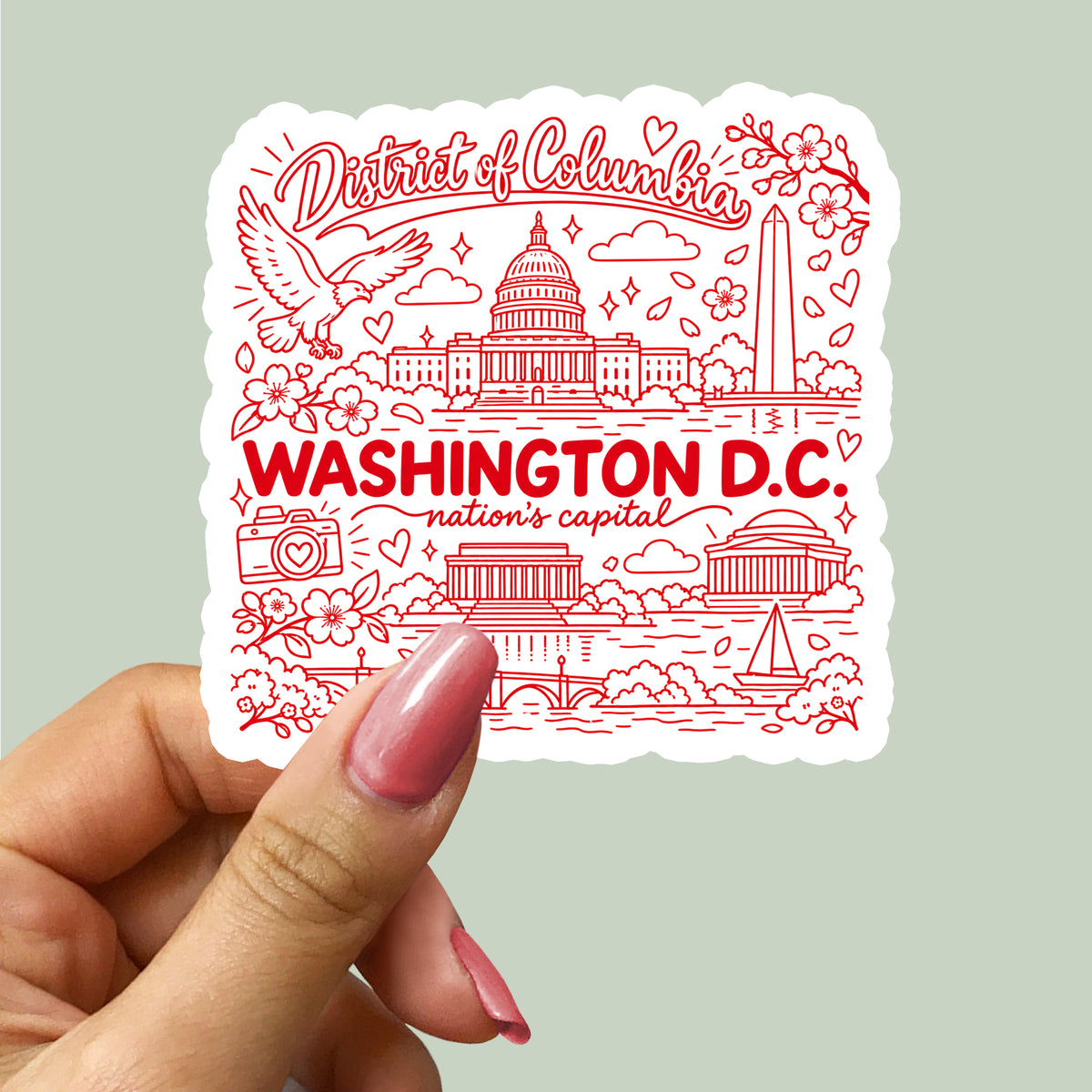 Washington DC City Illustration Sticker